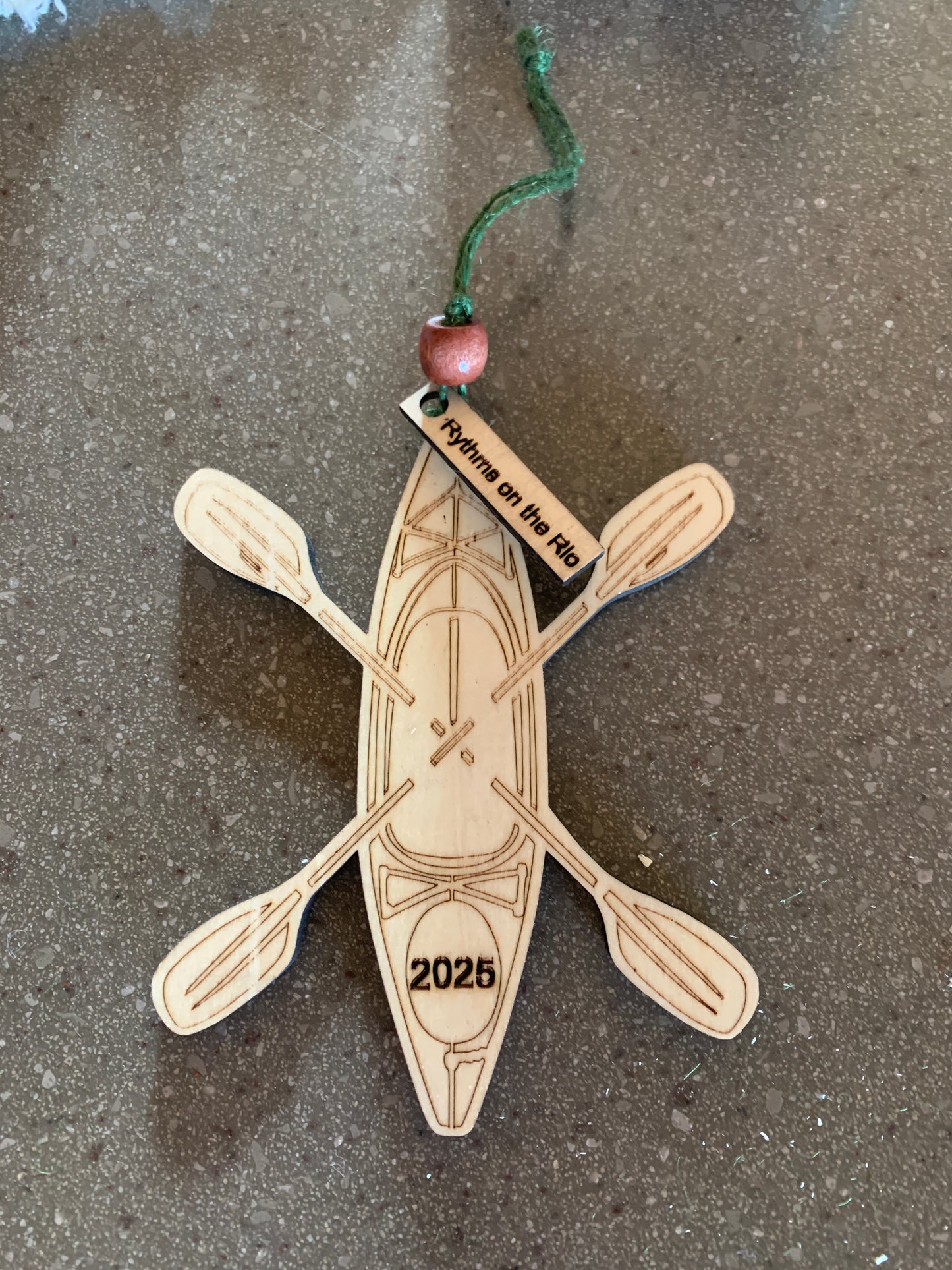 Wood Kayaking Ornament