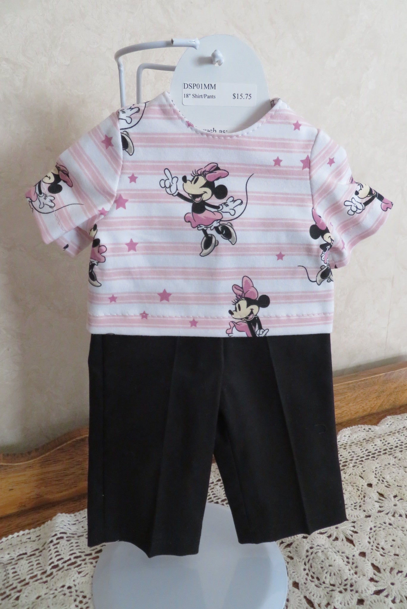18" Doll Mickey Mouse Shirt/Black Pants