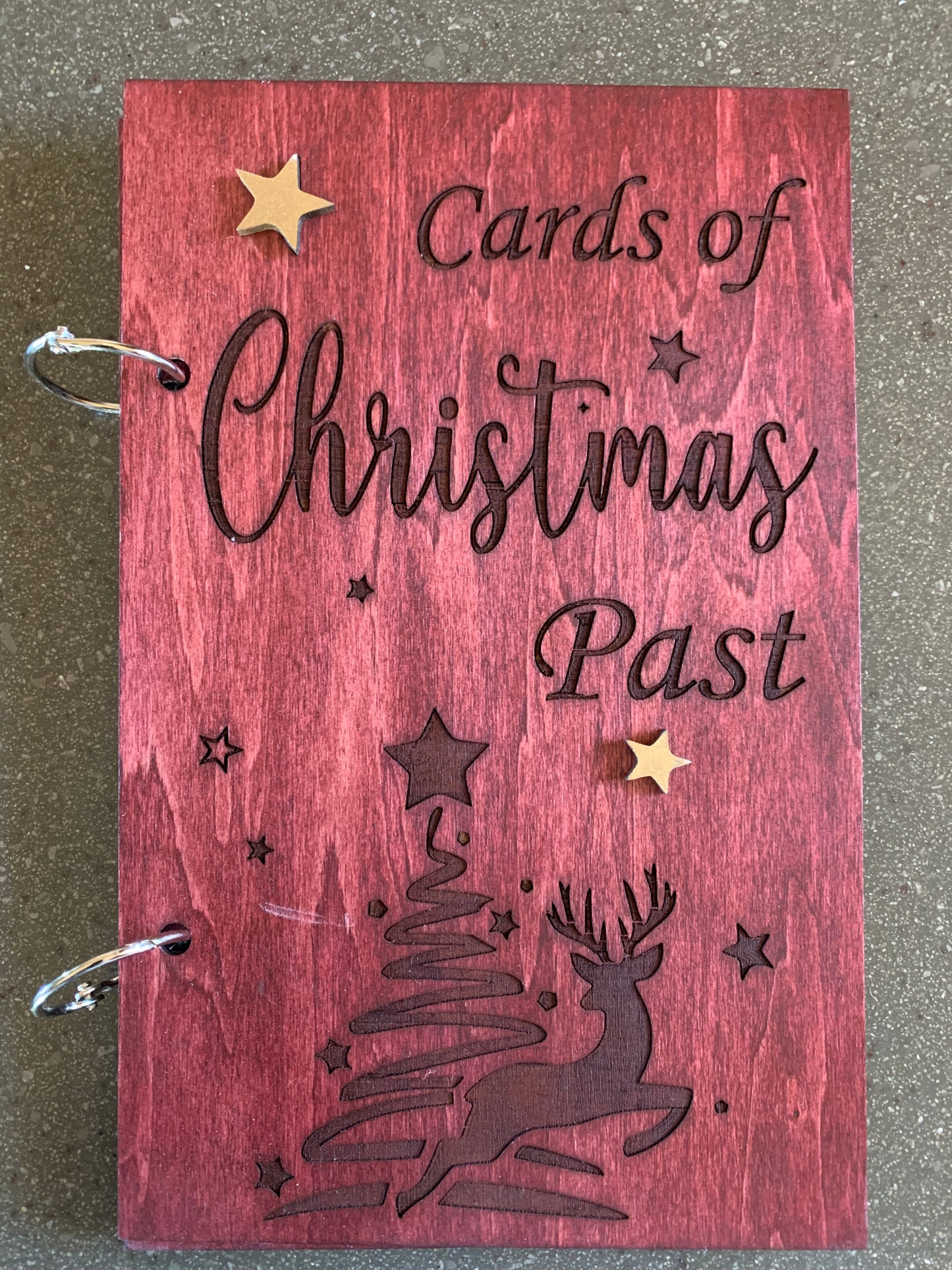 Wood Christmas Card Book