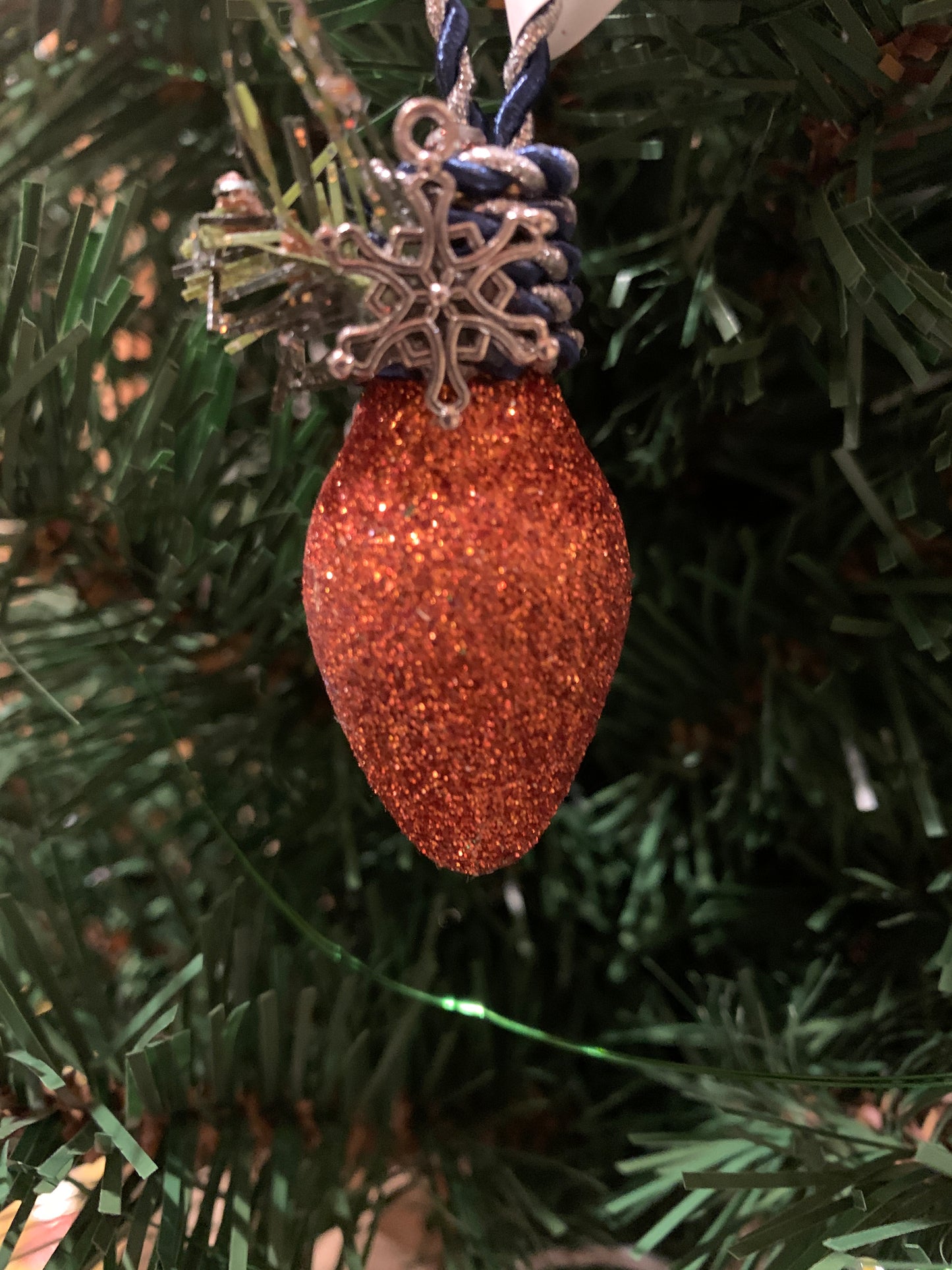 Upcycled Glitter Bulb Ornament