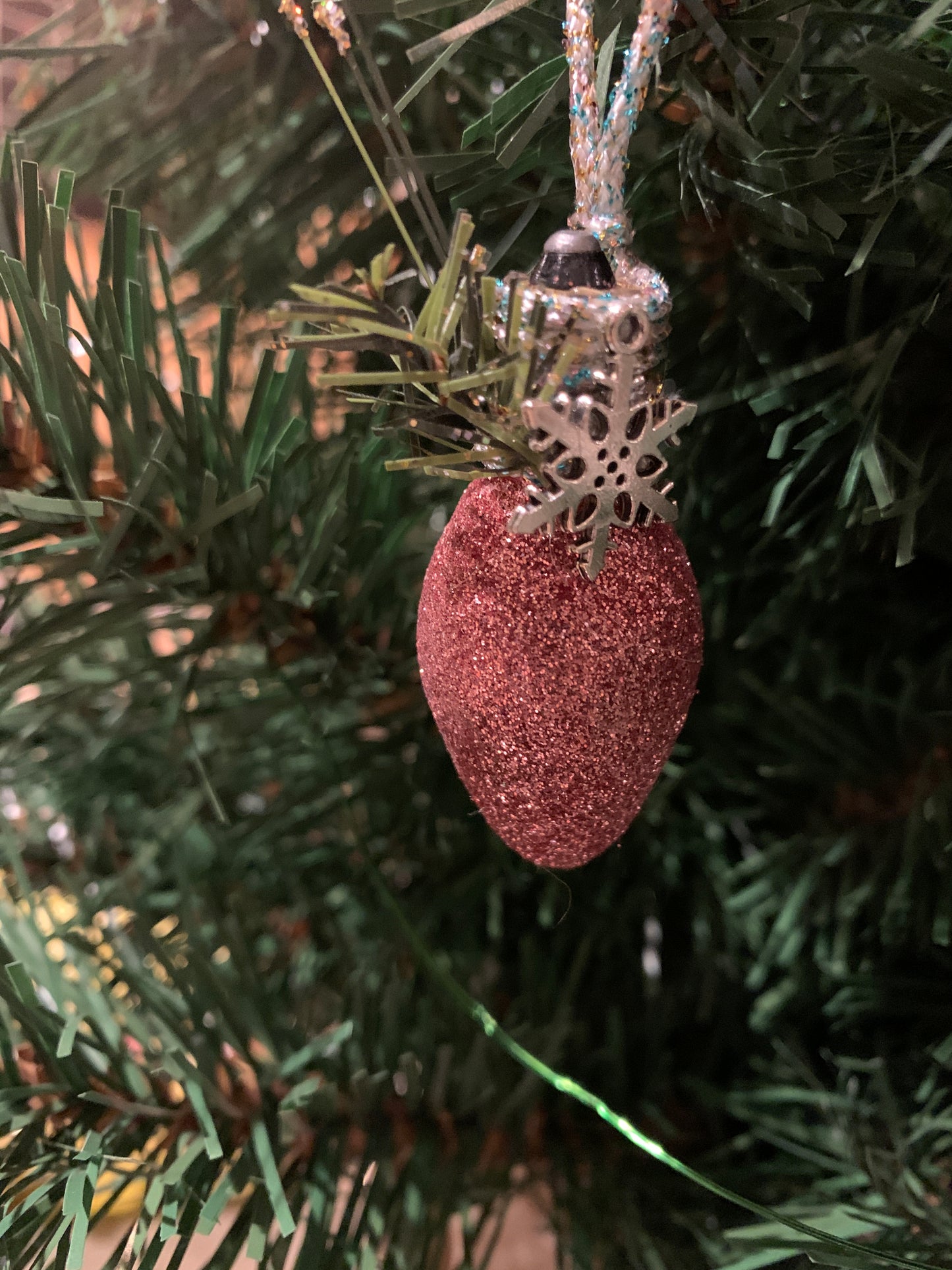 Upcycled Glitter Bulb Ornament