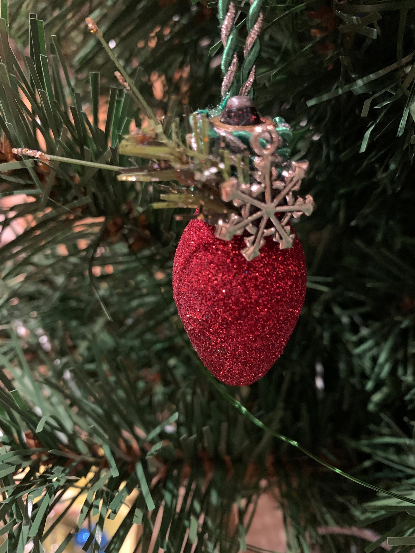 Upcycled Glitter Bulb Ornament