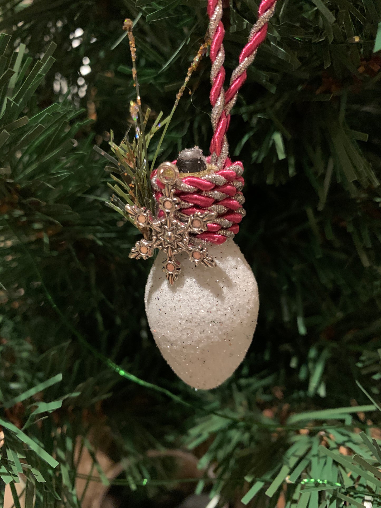 Upcycled Glitter Bulb Ornament