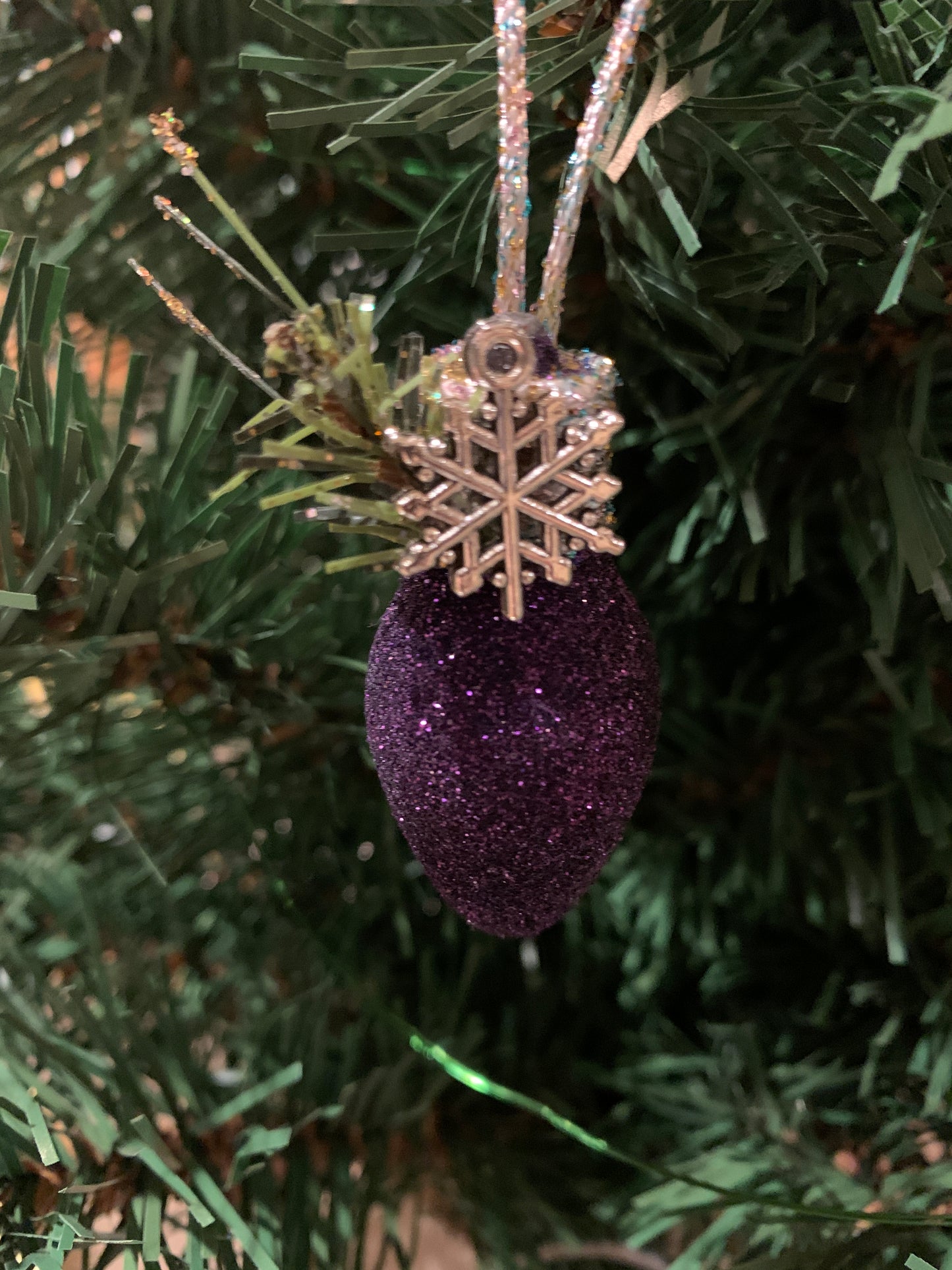 Upcycled Glitter Bulb Ornament