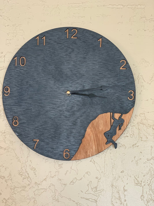 Female Rock Climber Clock