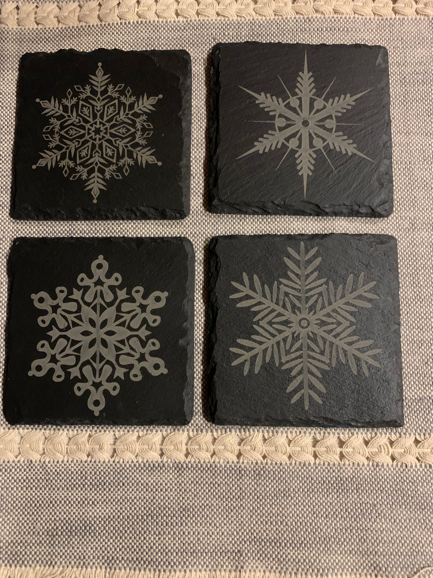 Unique Slate Snowflake Coaster