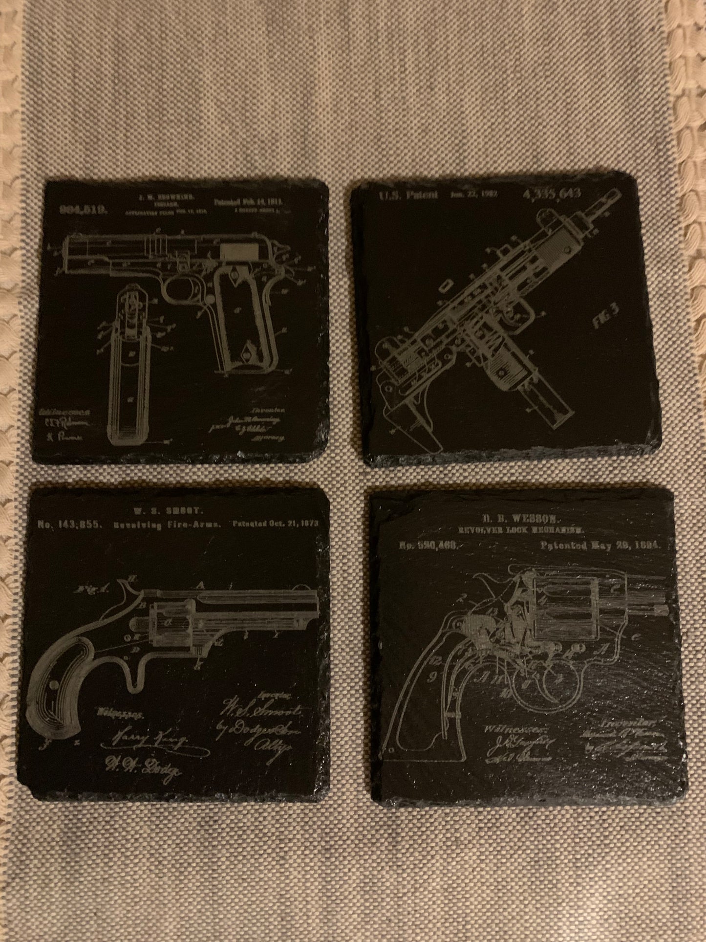 Slate Gun Patent Coasters