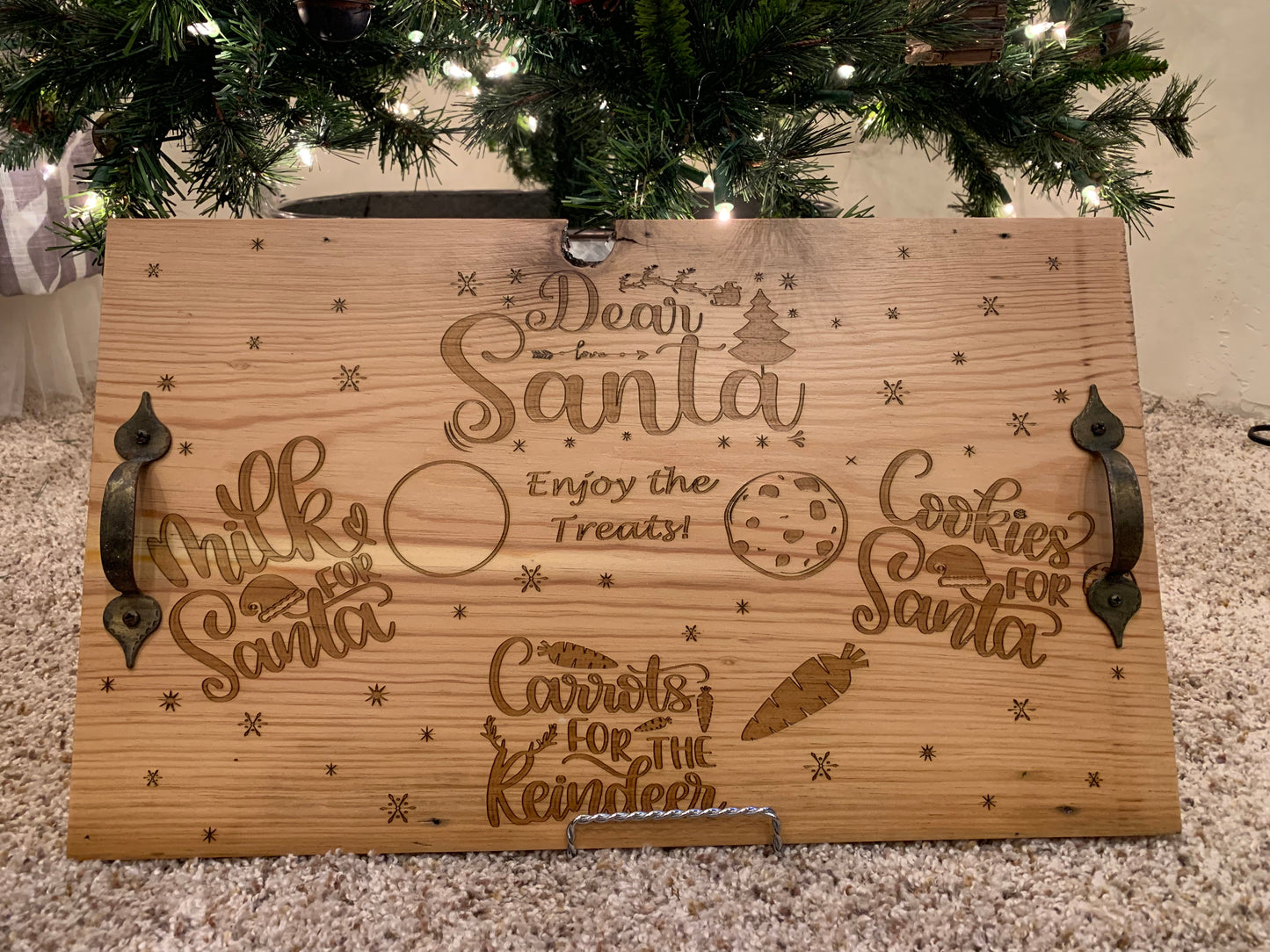 Reclaimed Barnwood Santa Serving Tray