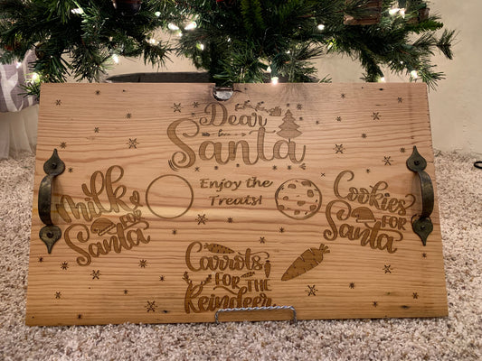 Reclaimed Barnwood Santa Serving Tray