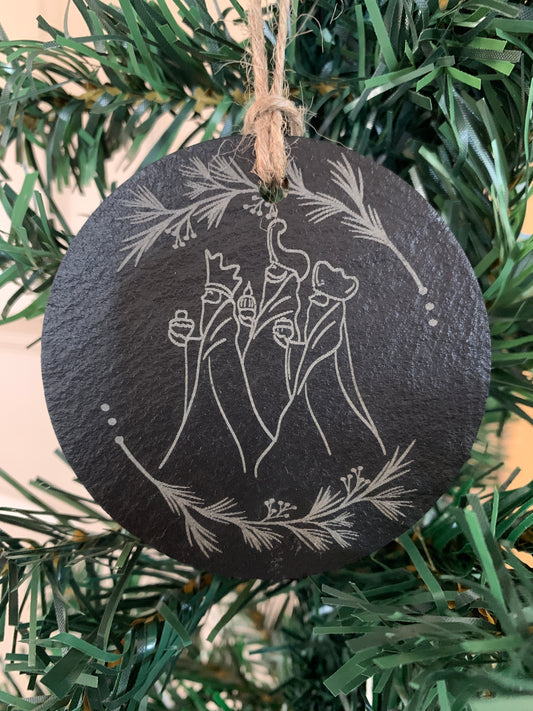 3" Slate Three Wise Men Ornament