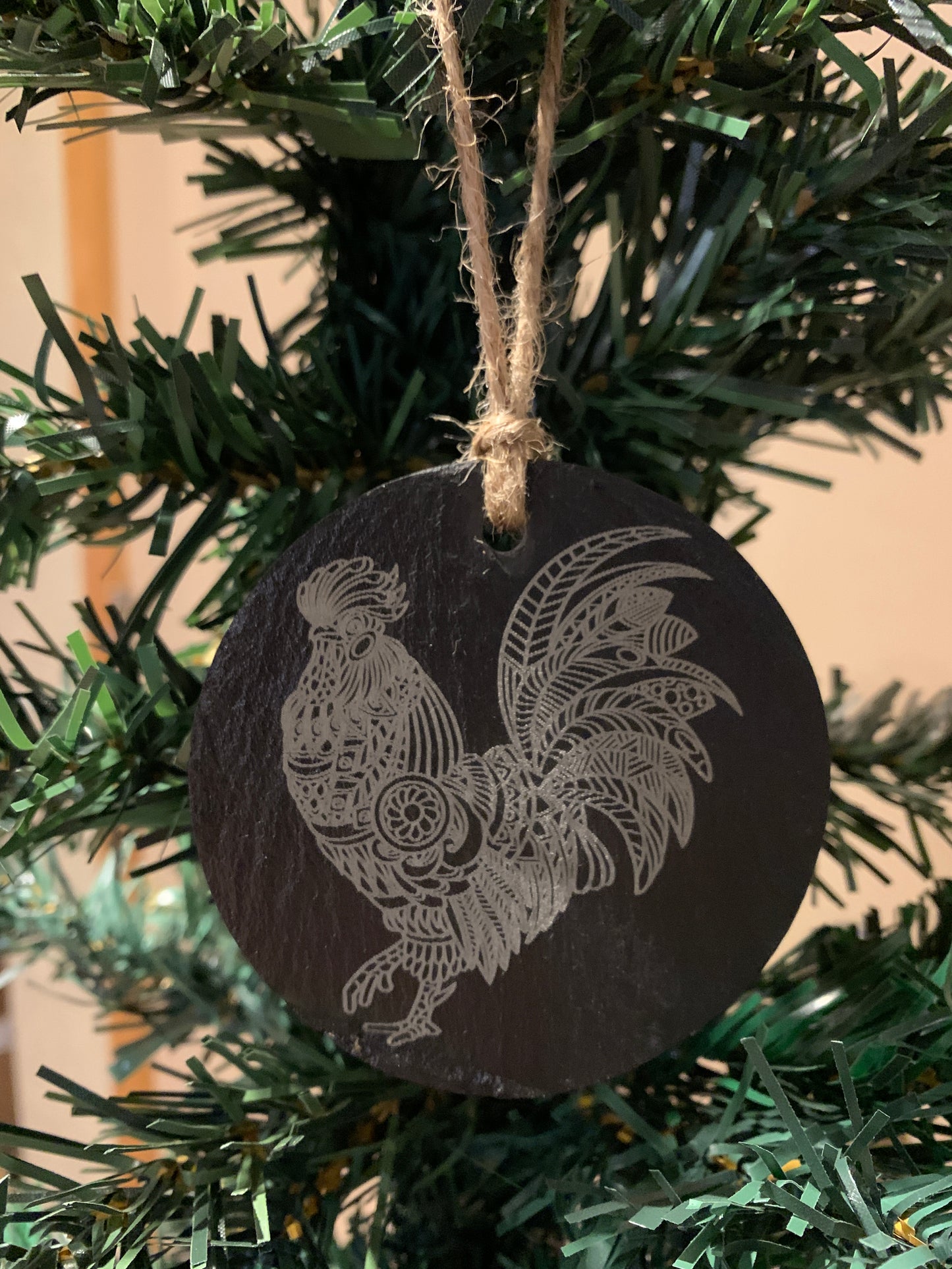 3" Slate Chicken Ornament