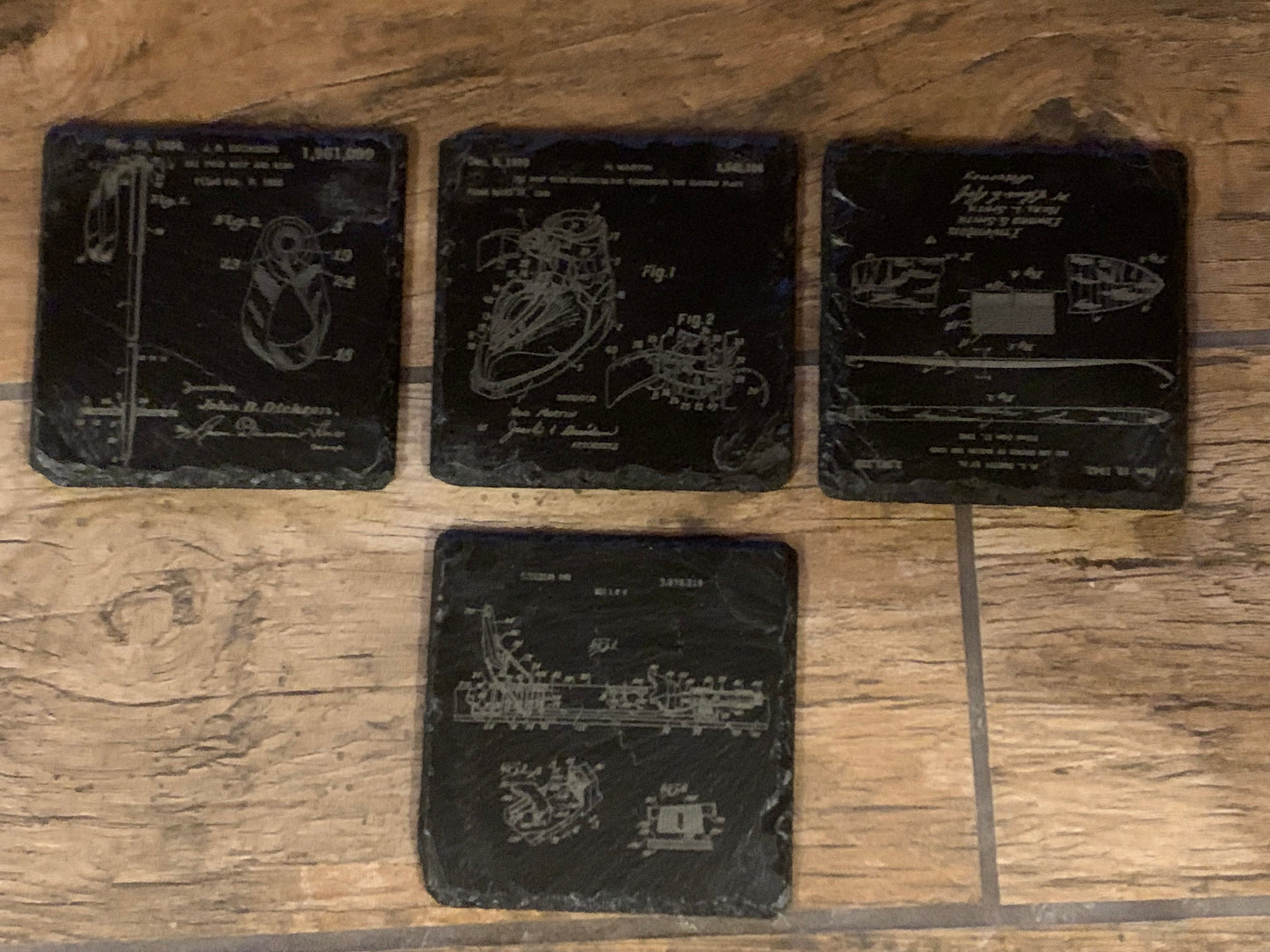 Ski Patent Slate Coasters