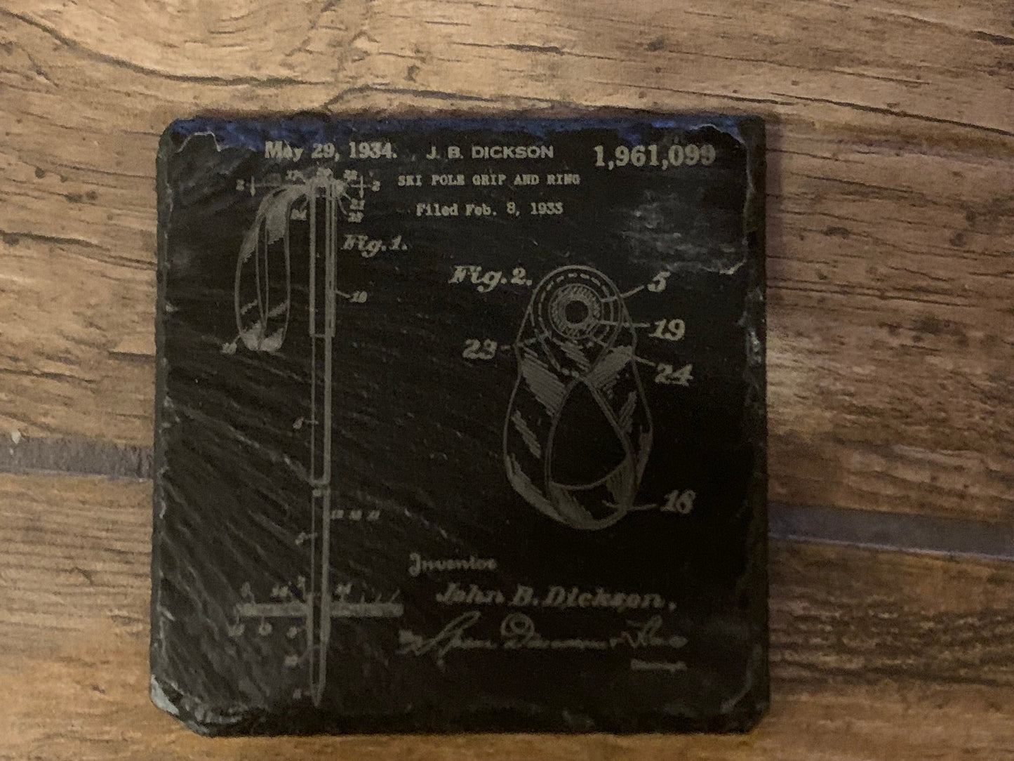 Ski Patent Slate Coasters