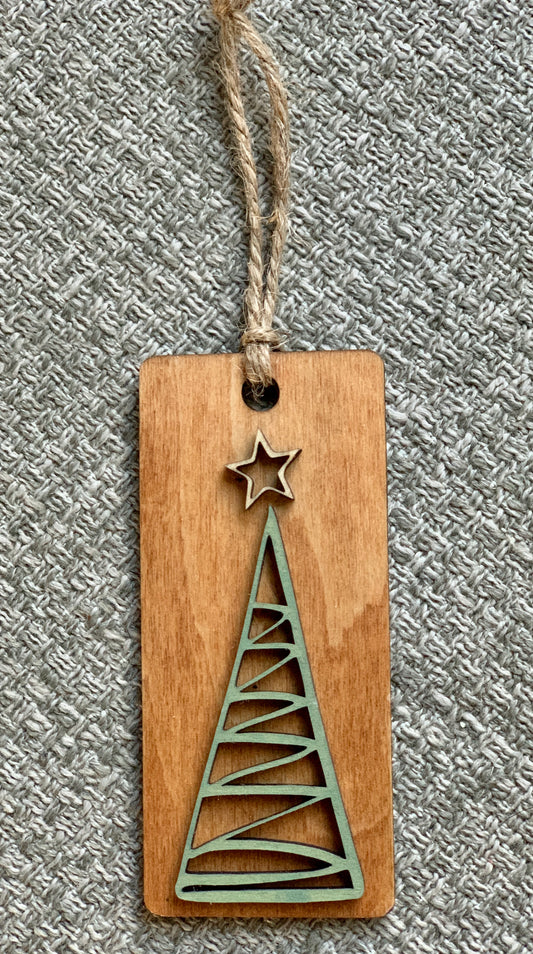 Primitive Wood Tree Tag Ornament