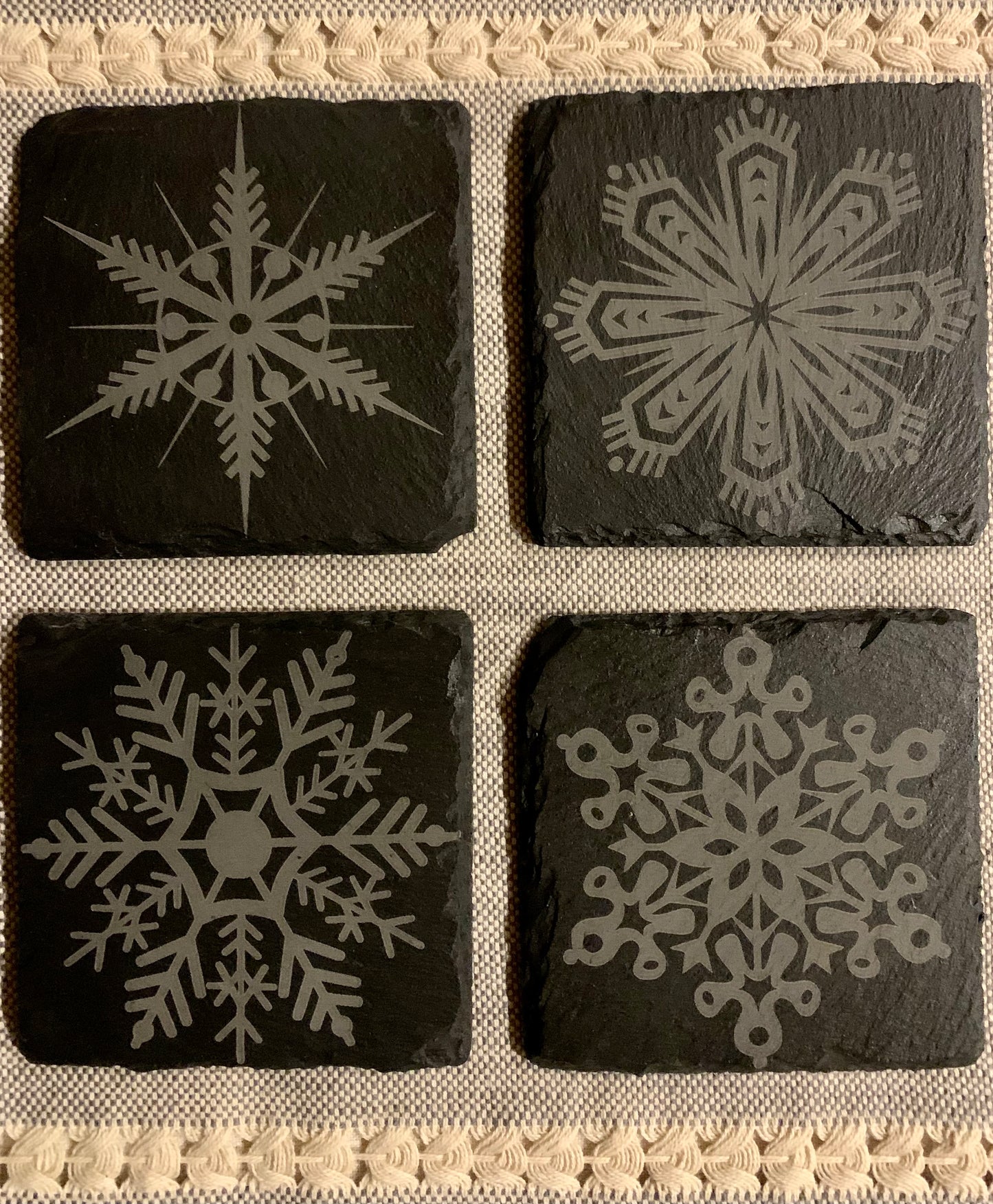 Unique Slate Snowflake Coaster