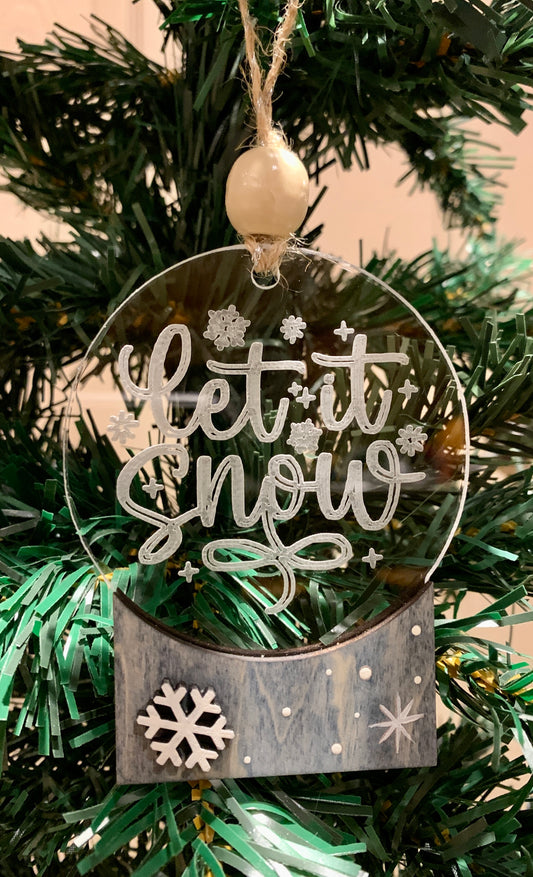 Let It Snow Snow Globe Ornament